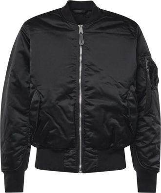 Alpha Industries Ma-1 Base Flight Jacket - Heren - Jassen - Zwart - Maat: M Zijde