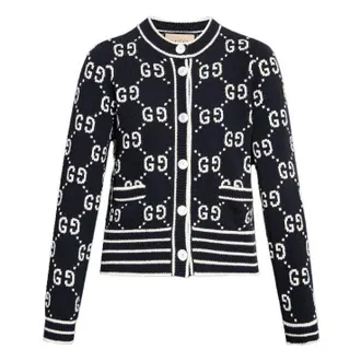 Gucci (WMNS) Gucci GG cotton blend cardigan Black 753917-XKCAN-1289