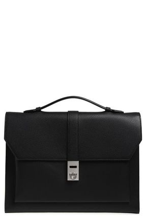 Ferragamo Twins Leather Top Handle Bag in Nero Nero Nero at Nordstrom