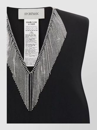 Sportmax crystal-embellished v-neck sleeveless top