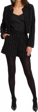 Allison New York Beaded Millie Shorts In Black
