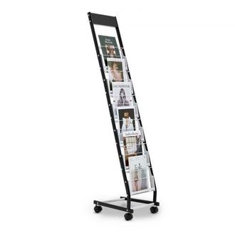 OEM Expositor De Revistas Estrecho De 6 Compartimentos, Soporte Para Folletos Con Ruedas, Revistero Met&aacute;lico De Pie Para Peri&oacute;dicos, Literatura, Para Tien