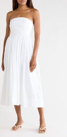 A.L.C. Tate Strapless Cotton A-Line Midi Dress in White at Nordstrom Rack, Size 10