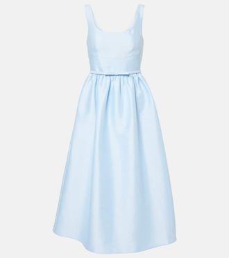 Self Portrait Belted satin midi dress