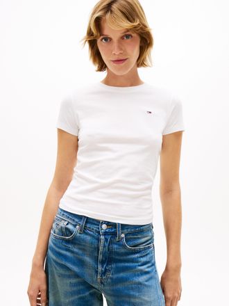 Tommy Jeans Kurzarmshirt TOMMY JEANS TJW 3PACK C-NECK TEE, Damen, Gr. XS (34), schwarz, ecru, gulf sand, Single Jersey, Obermaterial: 100% Baumwolle, unifarben, r