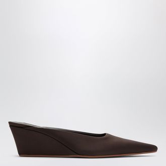 Senso Chocolate brown Uriela satin mules