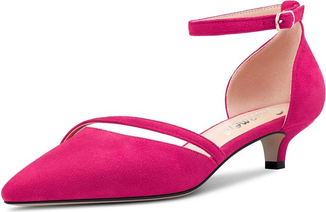 Castamere Women Low Kitten Heel Close Pointed Pumps Court Shoe Ankle Strap Two Piece Buckle Wedding Party Sexy Dress Shoes 3.5 CM Heels Magenta Peach Red 2.5 UK from 59.90 on Stylight