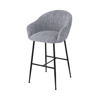 Rendez-Vous D&eacute;co Silla de bar en tejido boucl&eacute; gris 76 cm