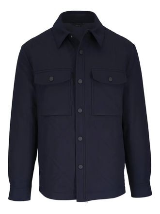 Brioni quilted-pattern shirt jacket - Blue