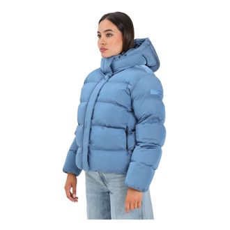 Napapijri Jassen, Dames, Blauw, S, Polyester, Blauwe Gewatteerde Jas Lichtgewicht Winterjas