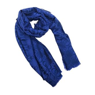 Liu Jo Scarves, female, Blue, Size: ONE SIZE Jacquard Monogram Scarf