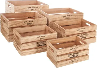 Atmosphera Atmosphera - Juego De 6 Cajas Facto - Madera Cr&eacute;ateur DInt&eacute;rieur