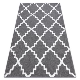 RugsX Alfombra Sketch - F343 Enrejado Tr&eacute;bol Marroqu&iacute; Gris/blanco Grey 180x270 Cm