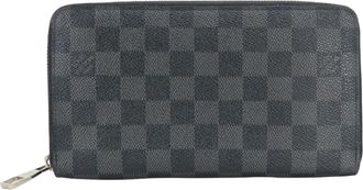 Louis Vuitton Black Gray Damier Graphite Leather Long Wallet (Bi-Fold) (Pre-Owned)