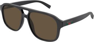 Gucci Authentieke Stijlvolle Brillen Premium Kwaliteit - Heren - Zonnebrillen - Grijs - 57 MM - Accessoires