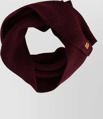 Dolce & Gabbana cashmere ribbed logo-knit scarf
