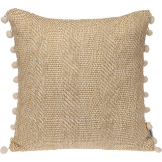 Parkland Collection Pom Pom Trim Square Accent Pillow in Beige at Nordstrom Rack