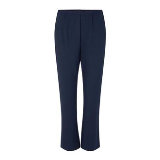 Masai Elastic Waist Straight-Leg Navy Trousers - female - Masai - Wide Trousers - Blue - S - Trousers