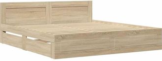 vidaXL Estructura De Cama Sonoma 193 X 203 Cm Madera De Ingenier&iacute;a Vidaxl