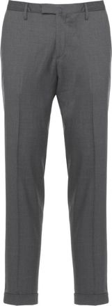 BRIGLIA 1949 Broeken, Heren, Grijs, L, Wol, Broek met Omgeslagen Zoom en Persvouw