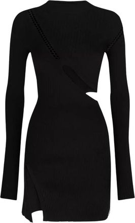 The Attico Knitted Dresses, female, Black, Size: L Cut-out Mini Dress