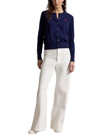 Ralph Lauren Embroidered Pony Cardigan - Navy