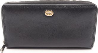 Gucci Black Leather Long Wallet (Bi-Fold) (Pre-Owned)