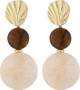Panacea Stone Circle Drop Earrings in White at Nordstrom