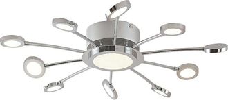 Lindby Lámpara de techo LED de Metal Plateado