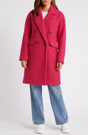 BCBG Florence Teddy Coat Fuchsia small good NWT