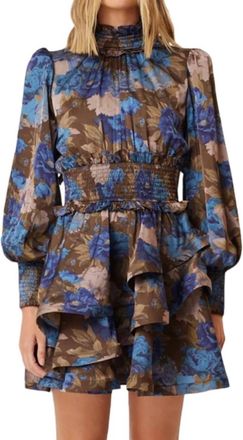 Elliatt Erin Day Dress In Brown Multi