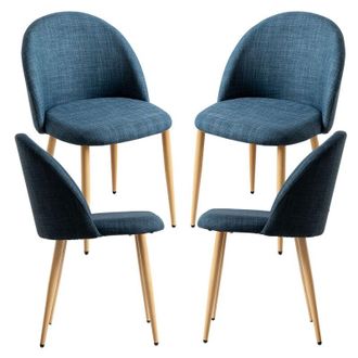 Regalos Miguel Packs Sillas Comedor - Pack 4 Sillas Vint Tela - Azul Marino