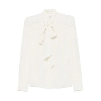 Chlo&eacute; Blusa con lazo y hombros bordados - Blouses & Shirts - Mujer - Blanco - M