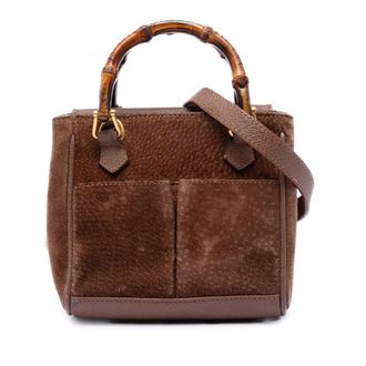 Gucci Pre-owned Gucci Mini Suede Bamboo Satchel Ladies PQG2MI7ZO3JAPK5Y