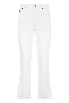 Lois Jeans Cropped Flared Denim Jeans - White