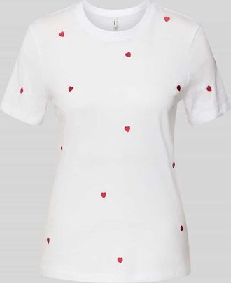 Only Regular Fit T-Shirt aus reiner Bio-Baumwolle Modell KETTY LIFE in Weiss, Gr&ouml;&szlig;e XL