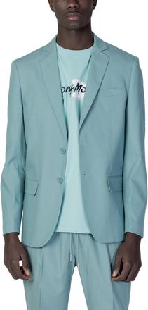 Antony Morato Plain Buttoned Blazer with Long Sleeves and Lapel Collar