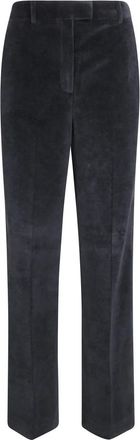 Circolo 1901 Pantalone Diritto Velluto Liscio - Dames - Wijde Broeken - Zwart - L - Broeken