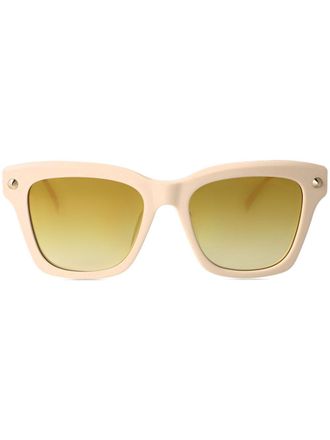 Alexander McQueen Eyewear Zonnebril met wayfarer montuur - Beige
