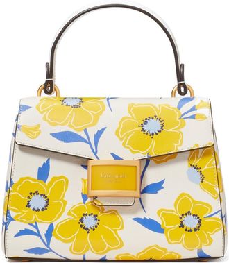 Kate Spade New York katy sunshine floral textured leather top handle bag in Cream Multi at Nordstrom Rack