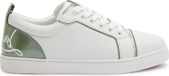 Christian Louboutin Fun Louise Junior Panelled Leather Sneakers - White And Green - 40 (IT40 / UK7)