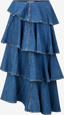 Alaia Midirock aus Denim Spiral Mineral
