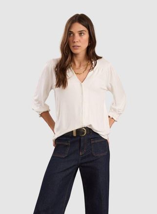 Baukjen Annie Ruffle Collar Blouse in Pure White at Nordstrom, Size 12