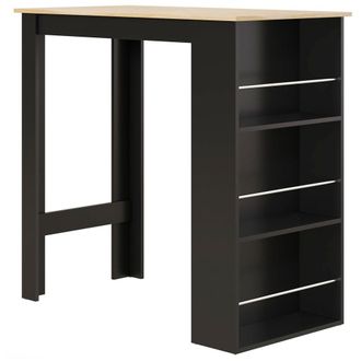 HOMCOM Mesa de bar 112x57x106 cm negro y natural