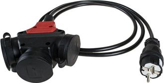 Solera Solera - Triple Aereo De Caucho Negro Con Clavija 4,8mm Y 2m De Cable T/tl. Bipolar 5586cob