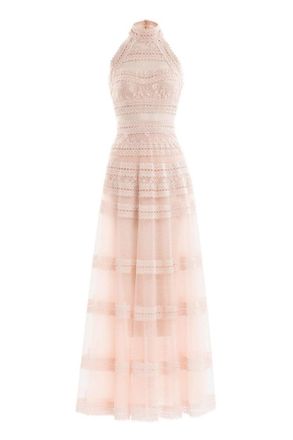 Saiid Kobeisy Lace Striped Long Dress