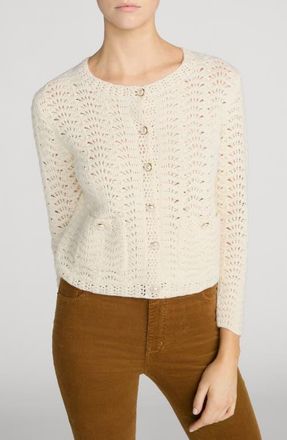 Frame Denim The Chevron Knit Cardigan in Biscuit at Nordstrom, Size X-Small