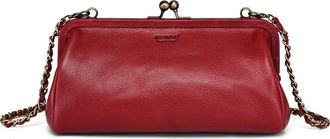OLD TREND Iris Genuine Leather Vintage Frame Crossbody Bag in Maroon at Nordstrom