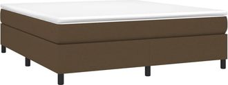 vidaXL Vidaxl - Cama Box Spring Con Colch&oacute;n Tela Marr&oacute;n Oscuro 180x200 Cm