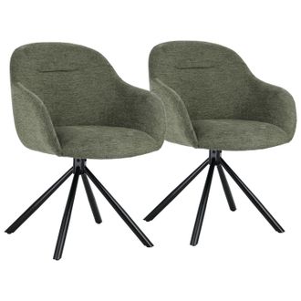 Happy Garden Lote De 2 Sillas De Tela Verde Saffi